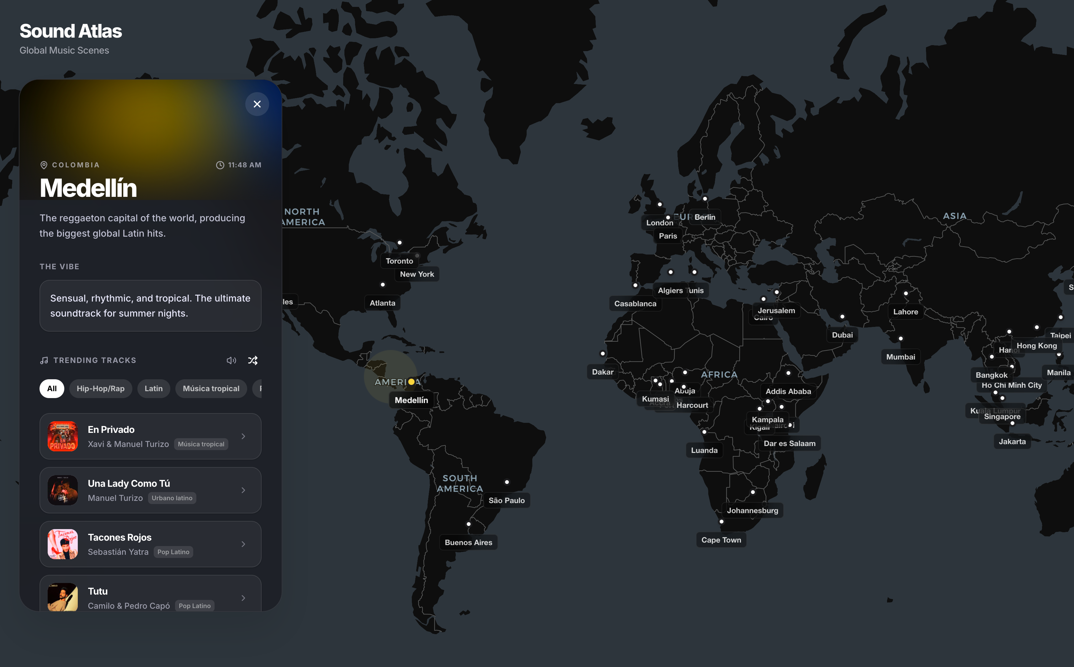 Sound Atlas music discovery map